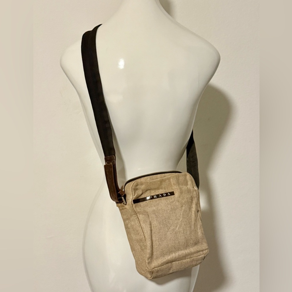PRADA Tan Messenger Crossbody Bag - Picture 2 of 12